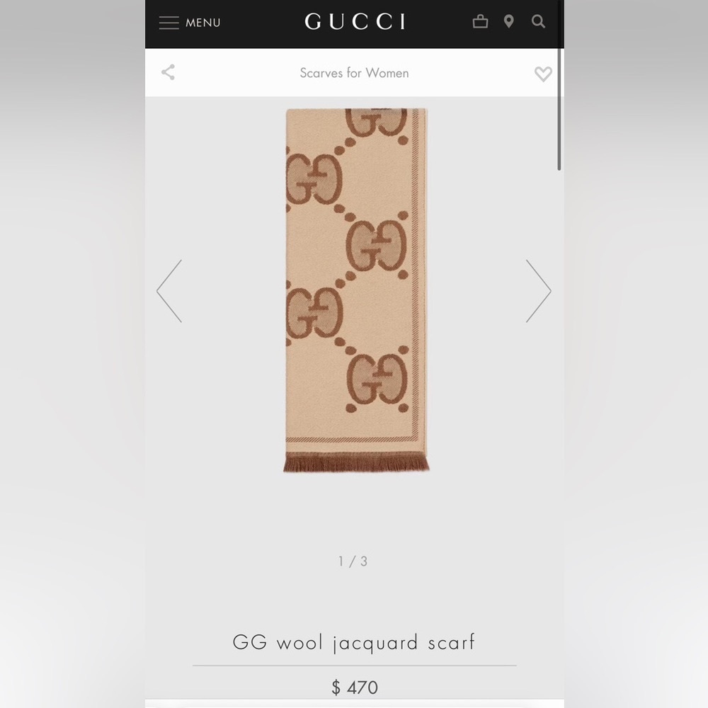 Gucci scarf - GG wool jacquard scarf - Picture 5 of 5